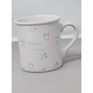Vintage 1983 Hallmark Mug Mates Ceramic Cup With Floral Print Happy Today‎